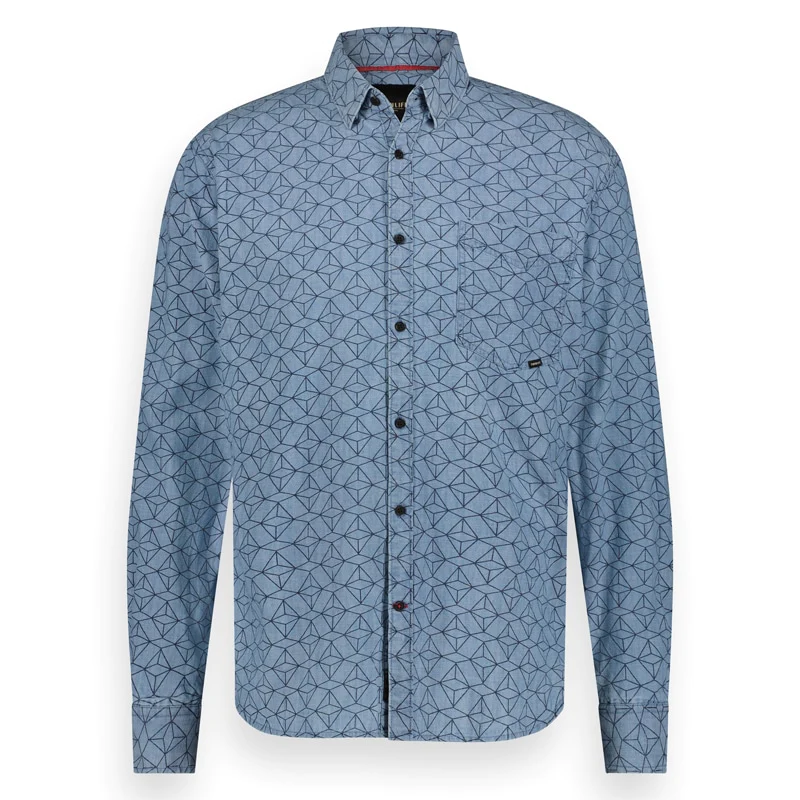 Twinlife Men shirt chambray