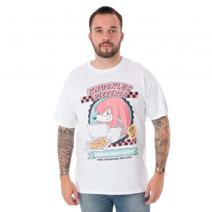 Sonic The Hedgehog Heren Knuckles Pizzeria T-shirt met korte mouwen
