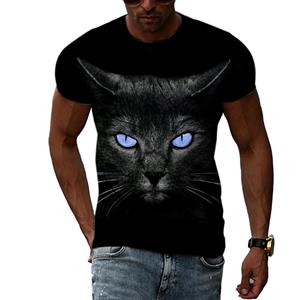 HerSight Men Plus Size Clothing Loose Summer Tops Animal 3D Print T Shirt Couple Tiger Cat Lion Pattern Tees O Neck Short Sleeve Top Breathable Man Shirts