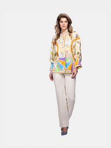 Mucho Gusto Blouse lecce nautische print met kwastjes