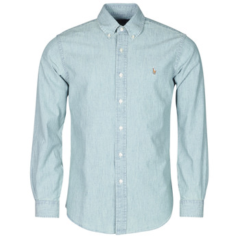 Polo Ralph Lauren Overhemd Lange Mouw  CHEMISE AJUSTEE EN CHAMBRAY DENIM COL BOUTONNE LOGO PONY PLAYER