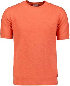 No Excess T-shirt korte mouw ronde hals gebreid melon