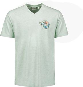 NO EXCESS T-Shirt T-Shirt V-Neck Melange Garment Dyed