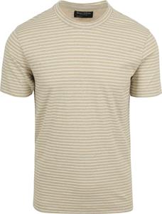 Marc O'Polo T-Shirt Leinen Streifen Ecru