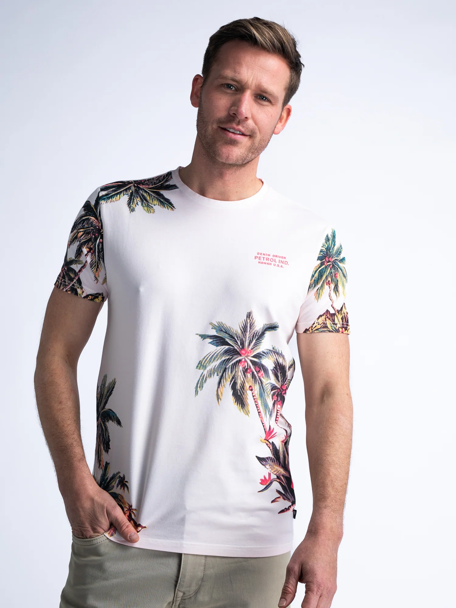 Petrol Industries Men t-shirt met botanische print