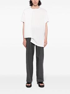 Yohji Yamamoto draped cotton T-shirt - Wit