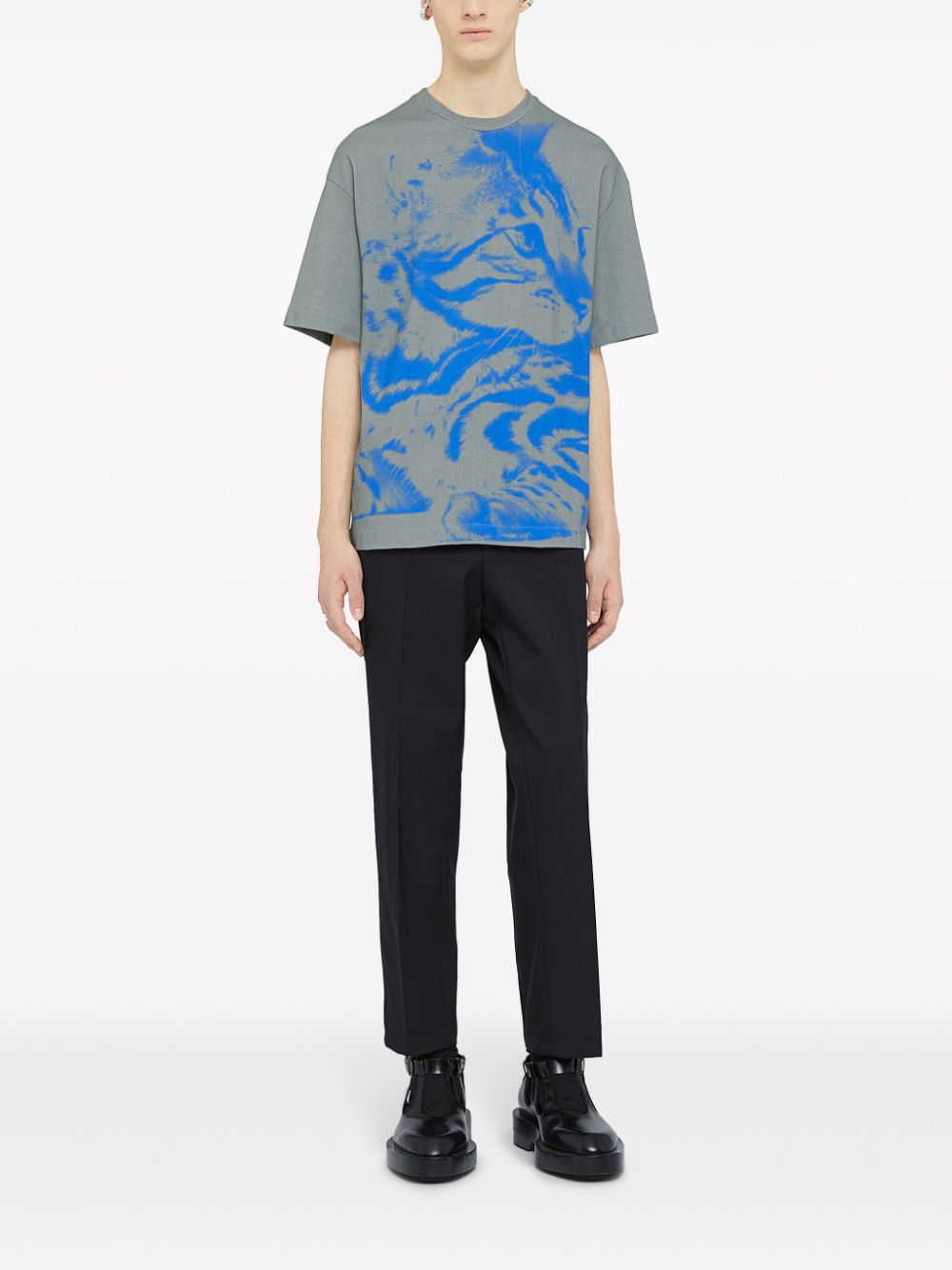 Jil Sander T-shirt met abstracte print - Grijs