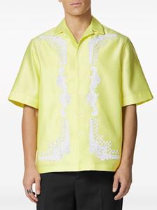 Versace Overhemd met geborduurde bloemen - Geel