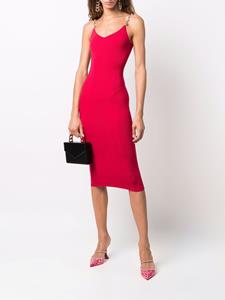 Elisabetta Franchi Ribgebreide jurk - Rood