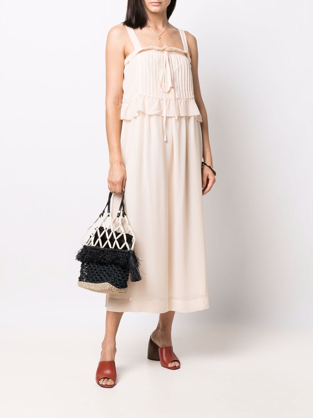 See by Chloé Maxi-jurk met ruches - Beige