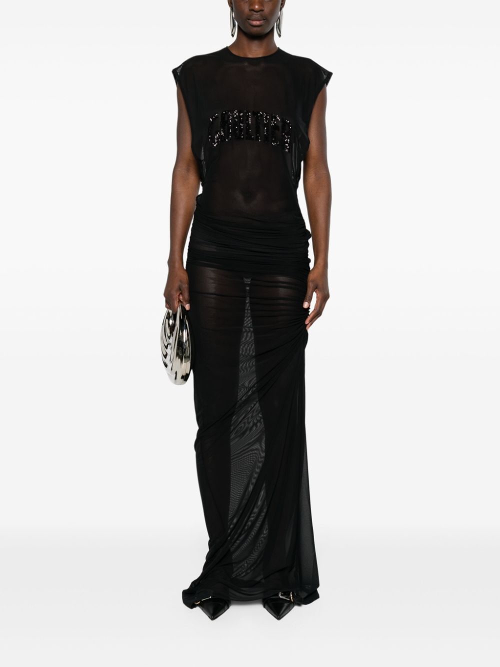 Jean Paul Gaultier Maxi-jurk met borduurwerk - Zwart