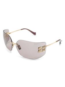 Miu Miu Eyewear Runway wraparound-frame sunglasses - Goud
