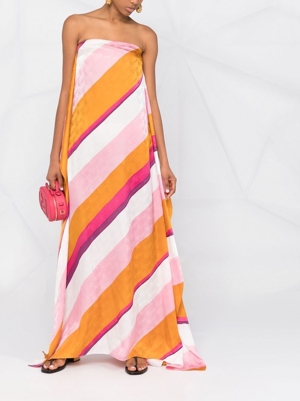 FENDI Maxi-jurk met diagonale streep - Roze
