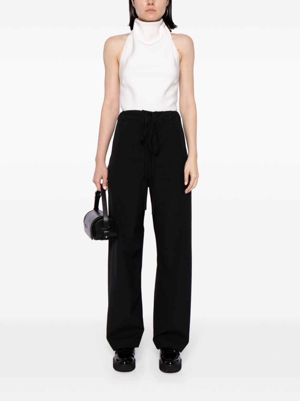 The Row Argent drawstring wool trousers - Zwart