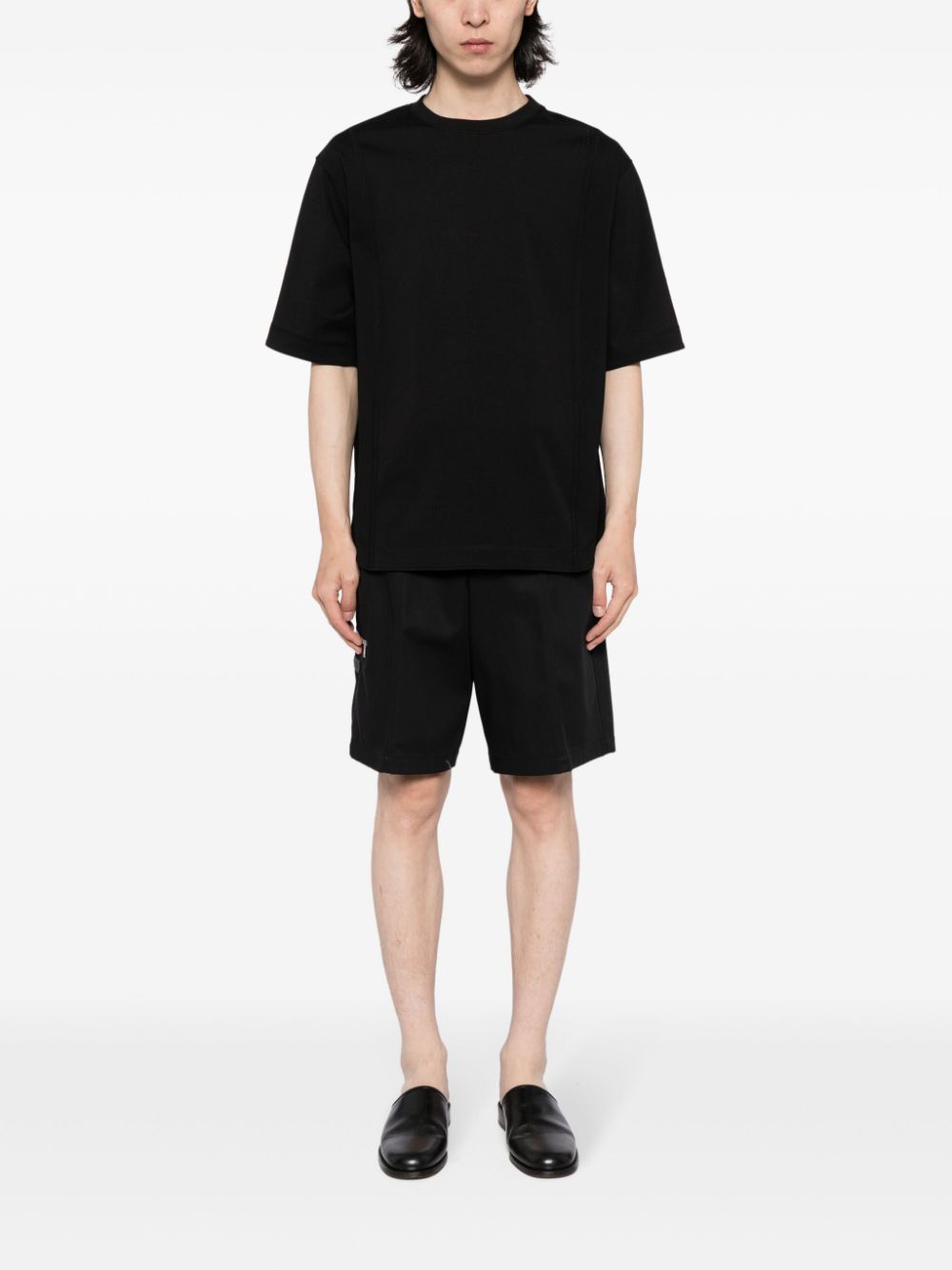 CROQUIS round-neck cotton-blend T-shirt - Zwart
