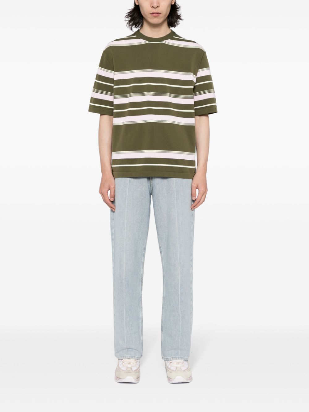 CROQUIS stripe-pattern cotton-blend T-shirt - Groen