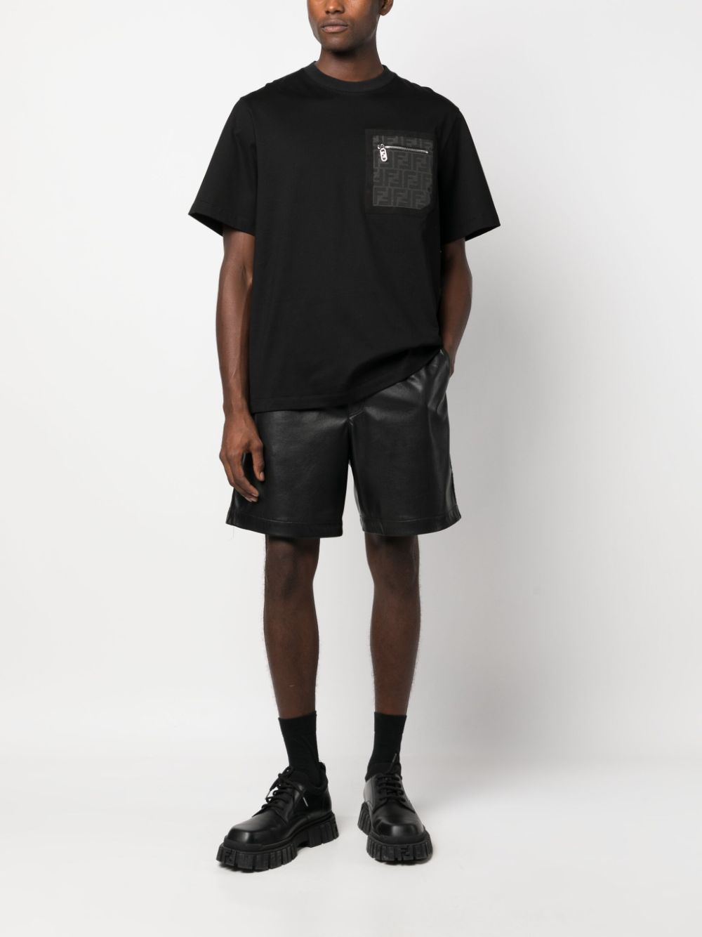 FENDI T-shirt met zak - Zwart