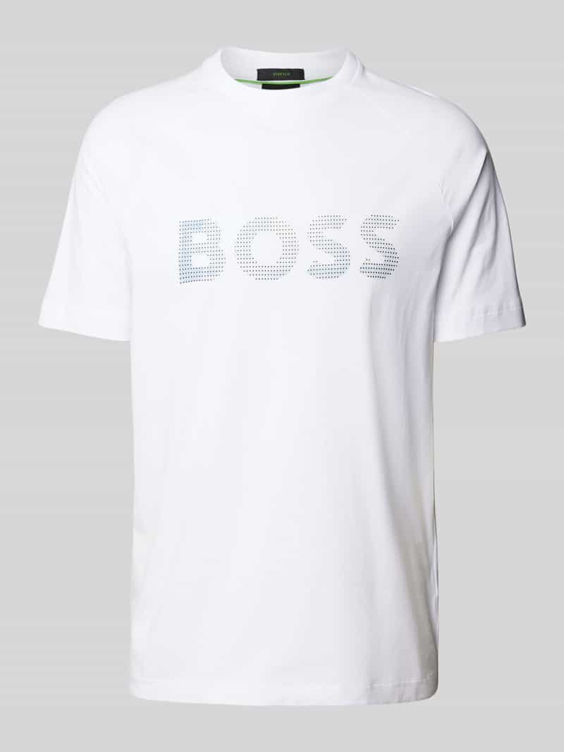 BOSS Green T-shirt met logoprint, model 'Teebero'