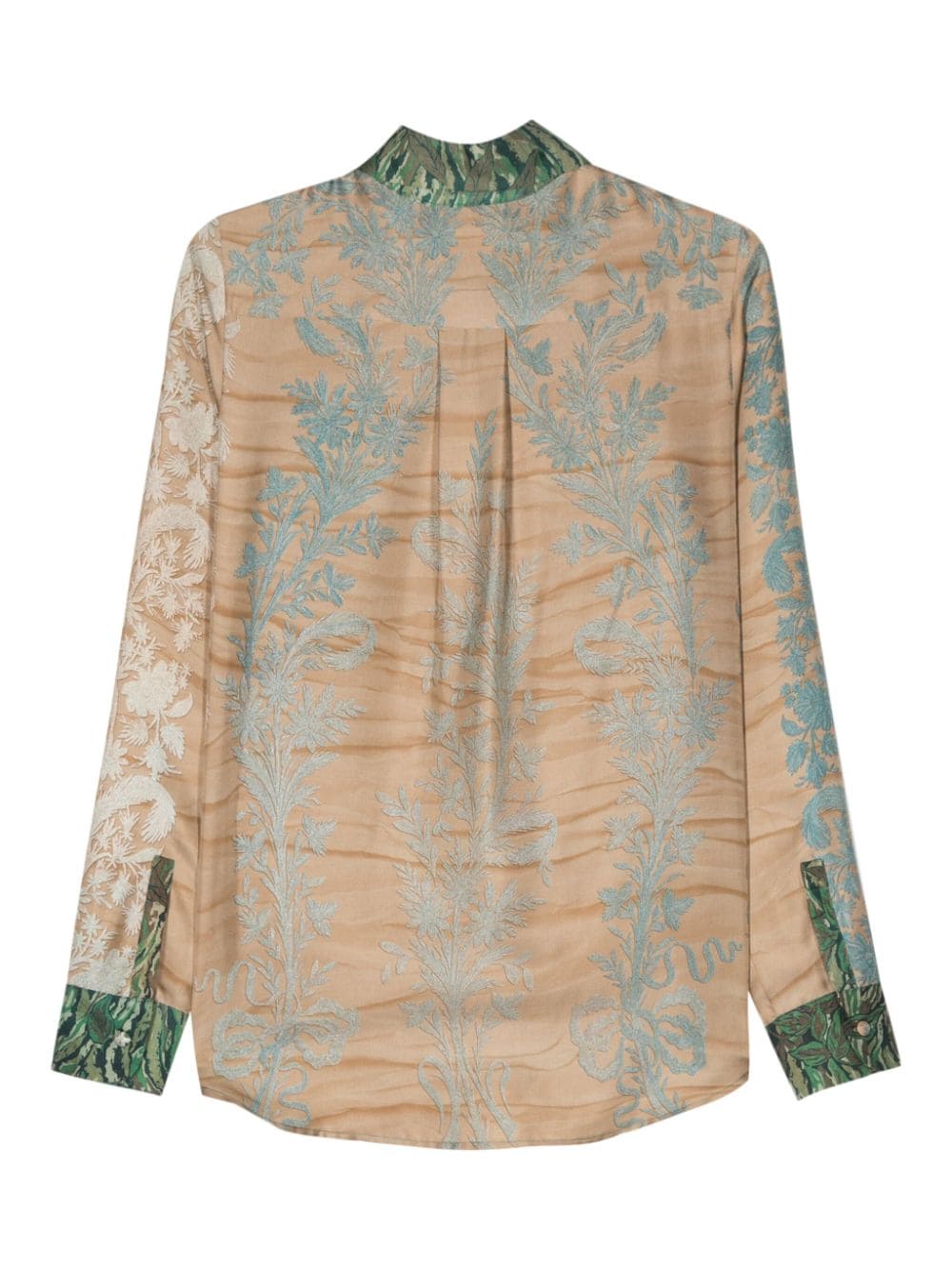 Pierre-Louis Mascia Aloe floral-print silk shirt - Beige