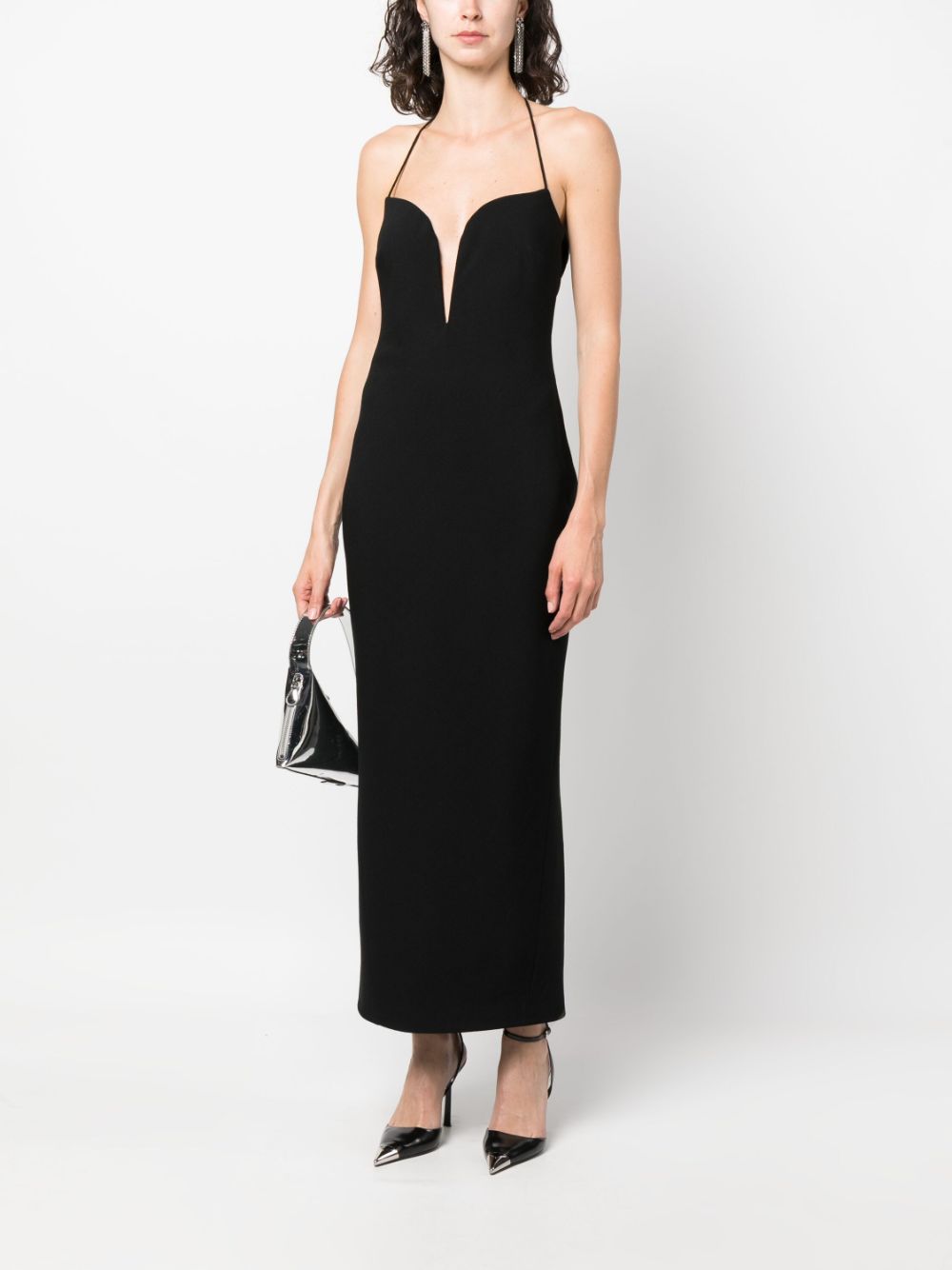 Givenchy Maxi-jurk met halternek - Zwart