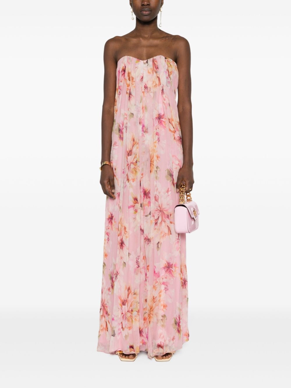 NISSA floral-print maxi dress - Roze