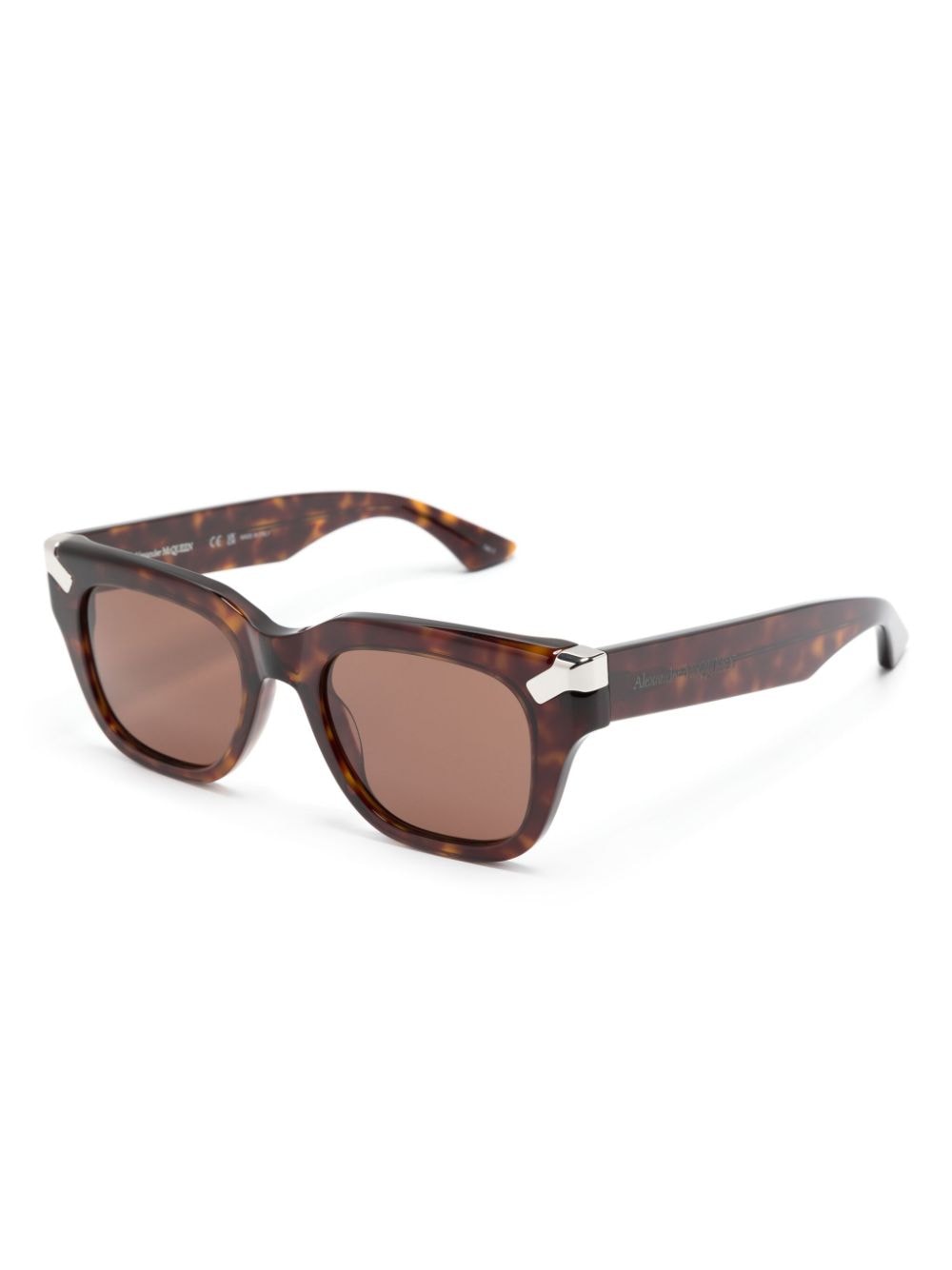 Alexander McQueen Eyewear tortoiseshell square-frame sunglasses - Bruin