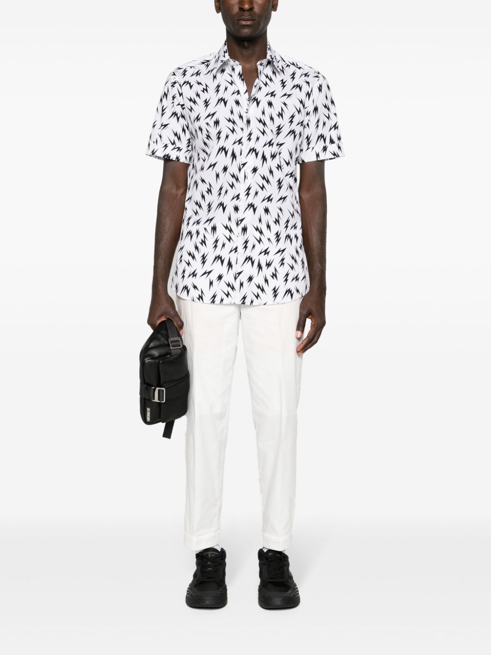 Karl Lagerfeld Popeline overhemd met print - Wit