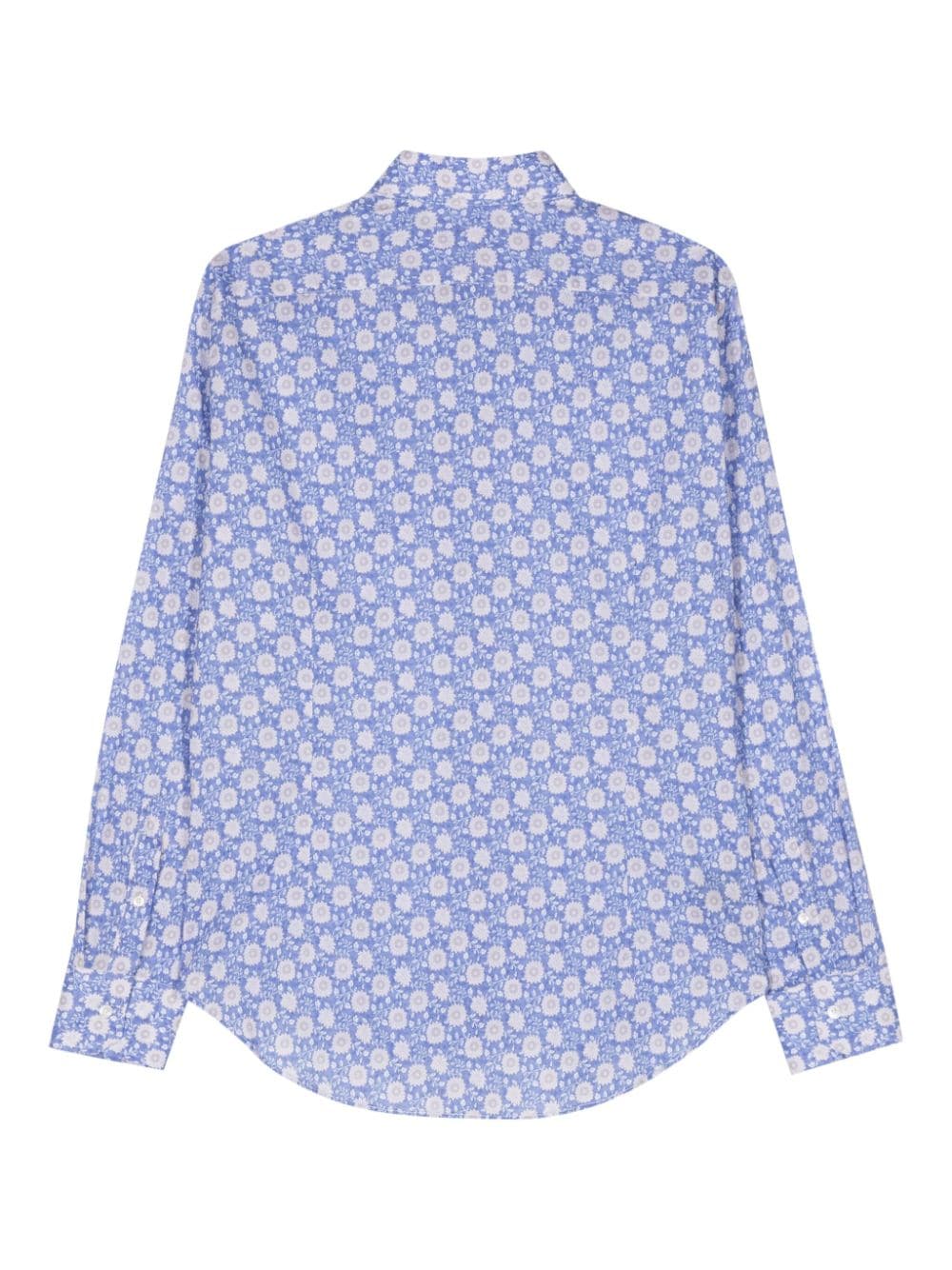 Fedeli Sean floral-print shirt - Blauw