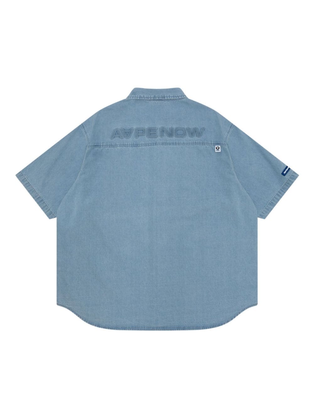 AAPE BY *A BATHING APE Ape-patch washed denim shirt - Blauw