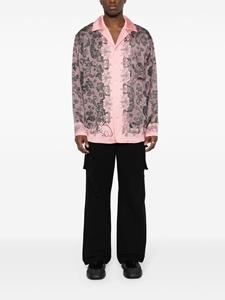 Acne Studios Satijnen overhemd met bloemenprint - Roze