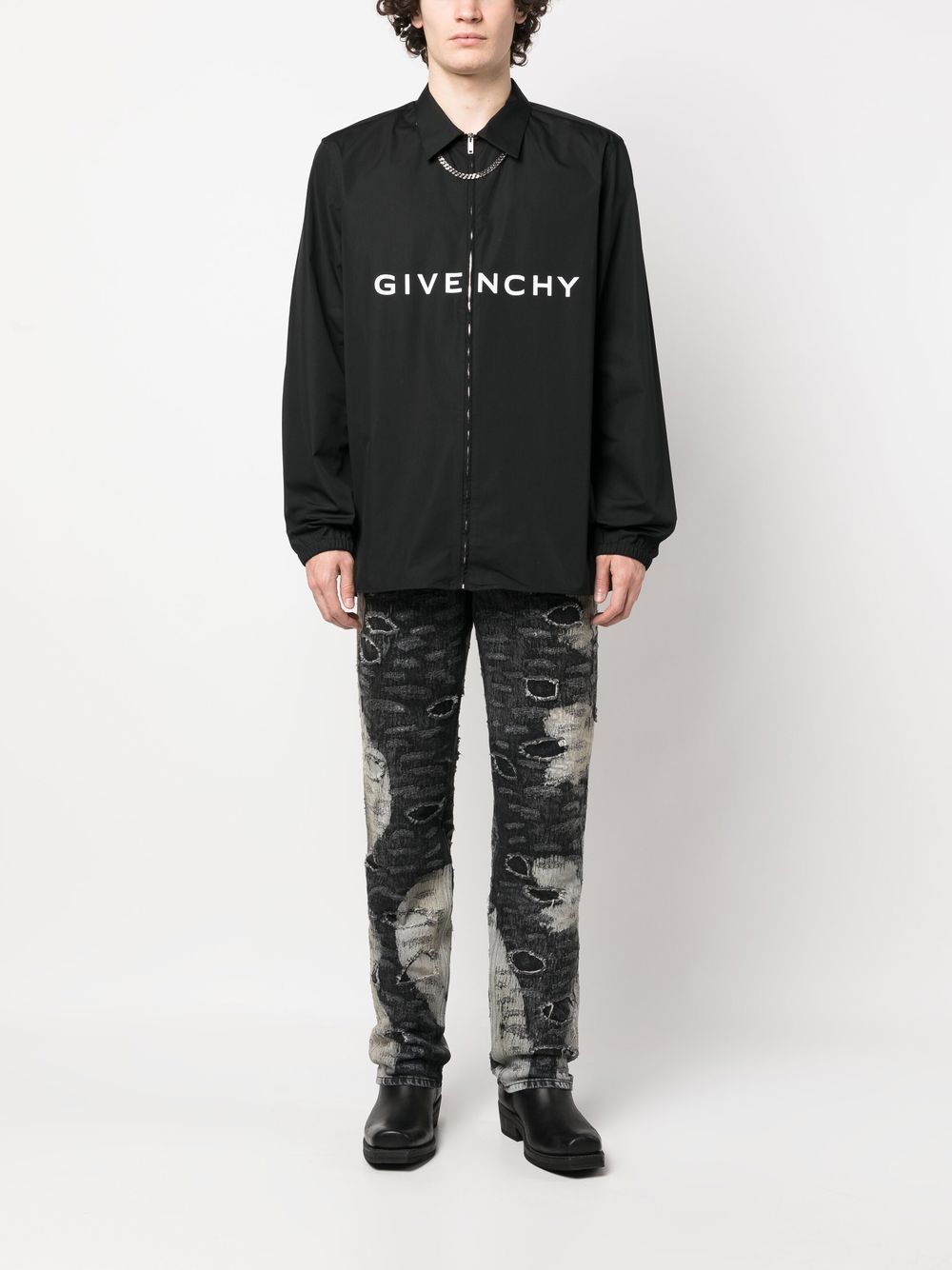 Givenchy Overhemd met logoprint - Zwart