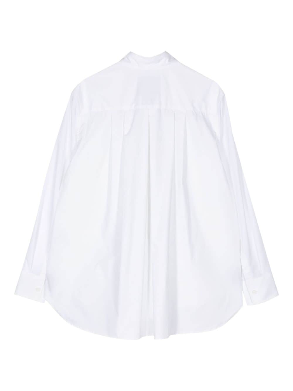 Fumito Ganryu pleated-back cotton-blend shirt - Wit