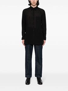 Yohji Yamamoto panelled linen shirt - Zwart