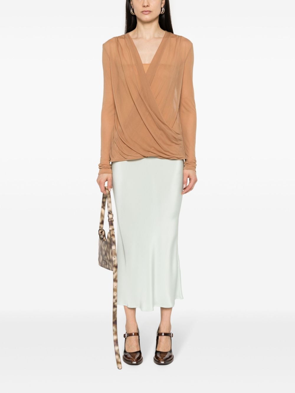 Givenchy Semi-doorzichtige gedrapeerde blouse - Beige