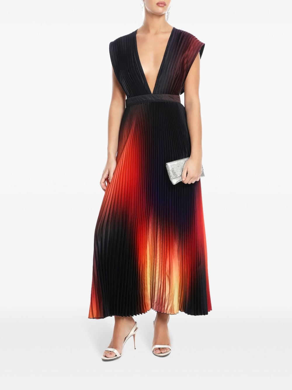 L'IDÉE Gala gradient-effect gown - Zwart