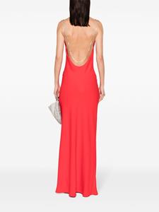 NISSA rhinestoned open-back maxi dress - Rood