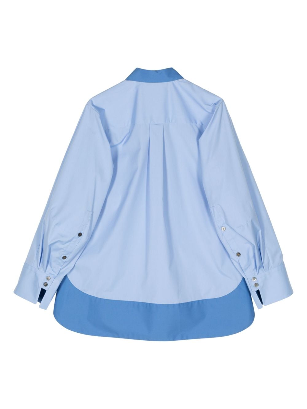 Enföld Solid-Sleeve cotton-blend shirt - Blauw