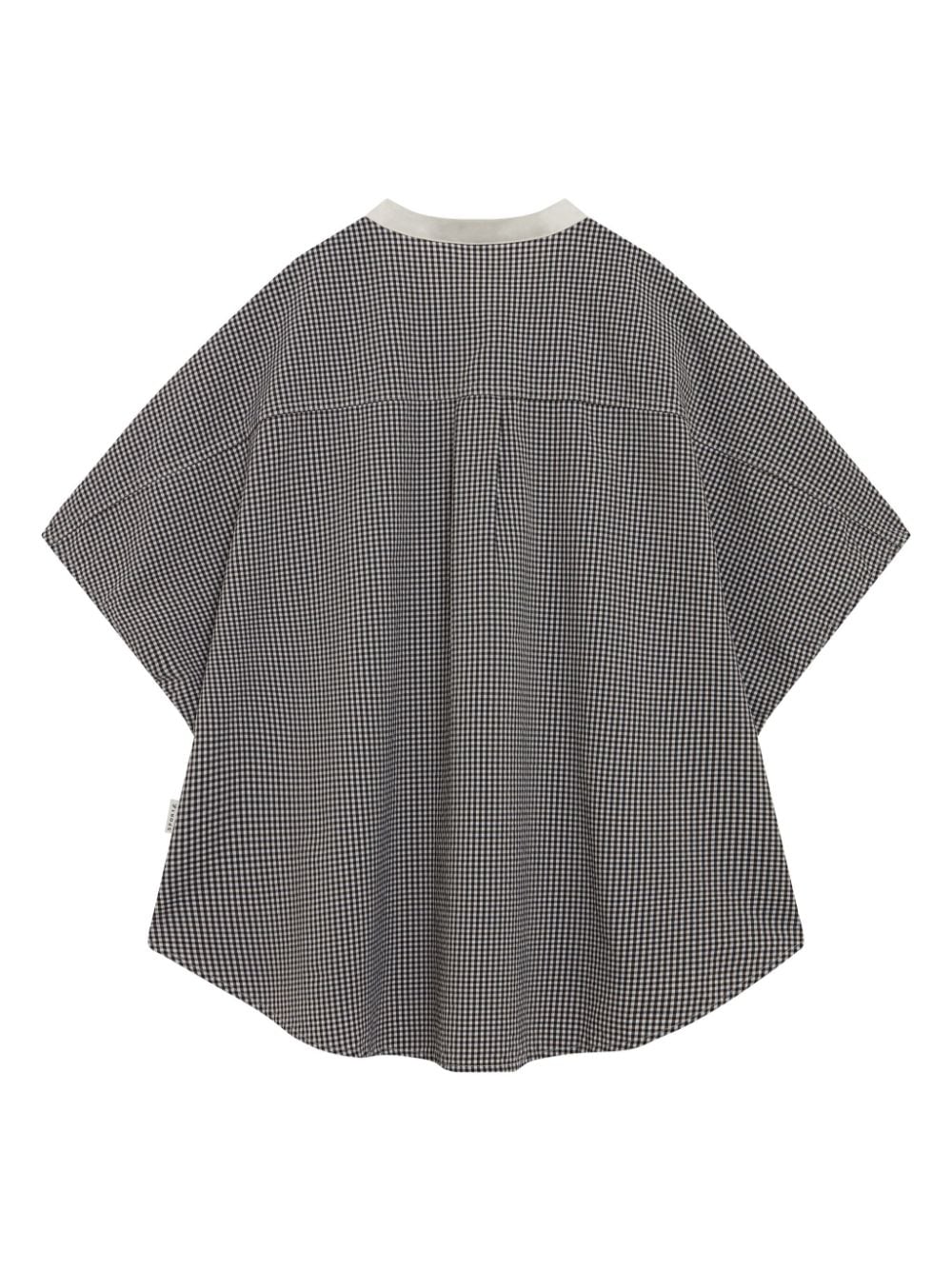 SPORT b. by agnès b. check-pattern collarless shirt - Zwart