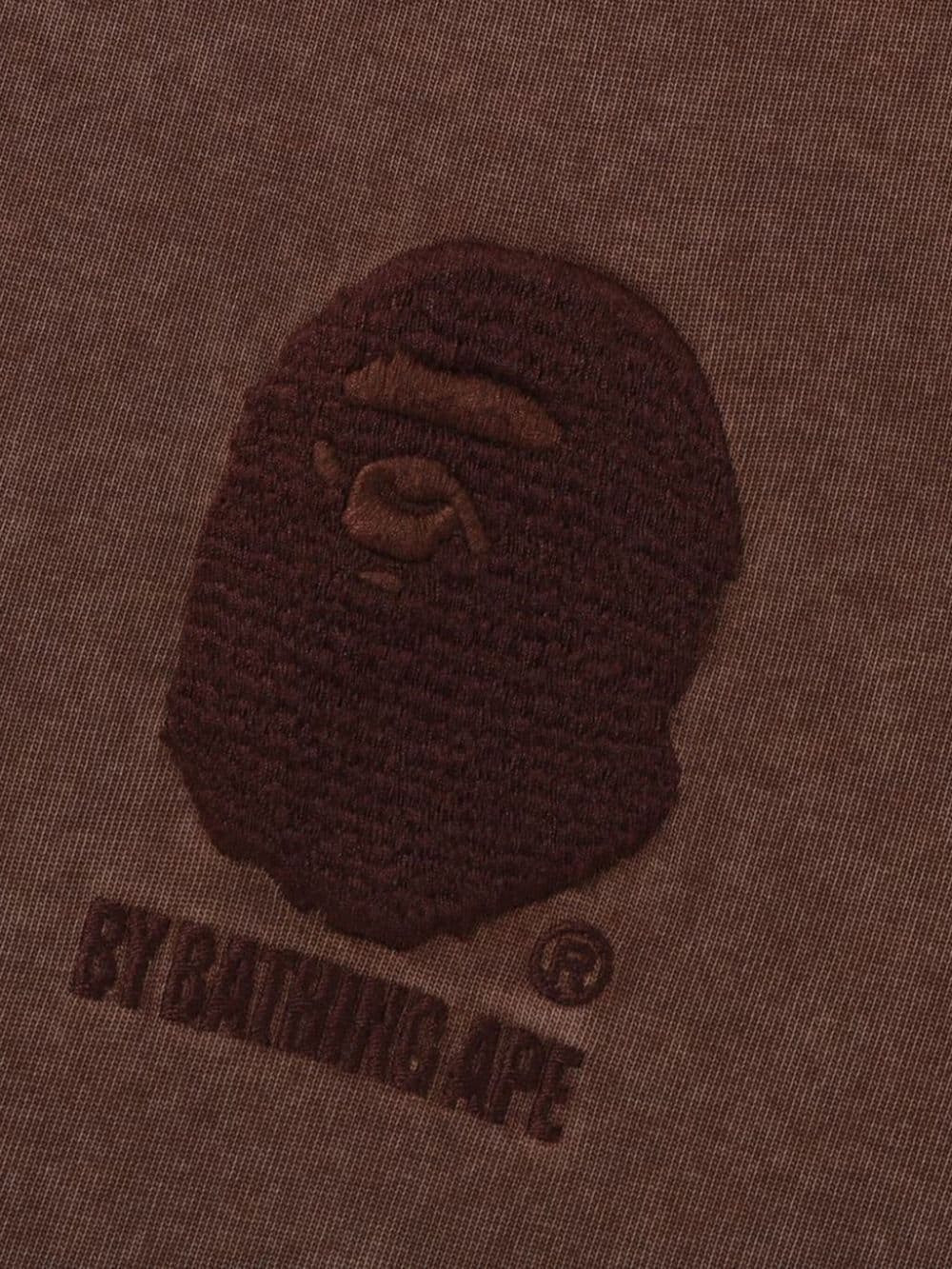 A BATHING APE logo-embroidered cotton T-shirt - Bruin