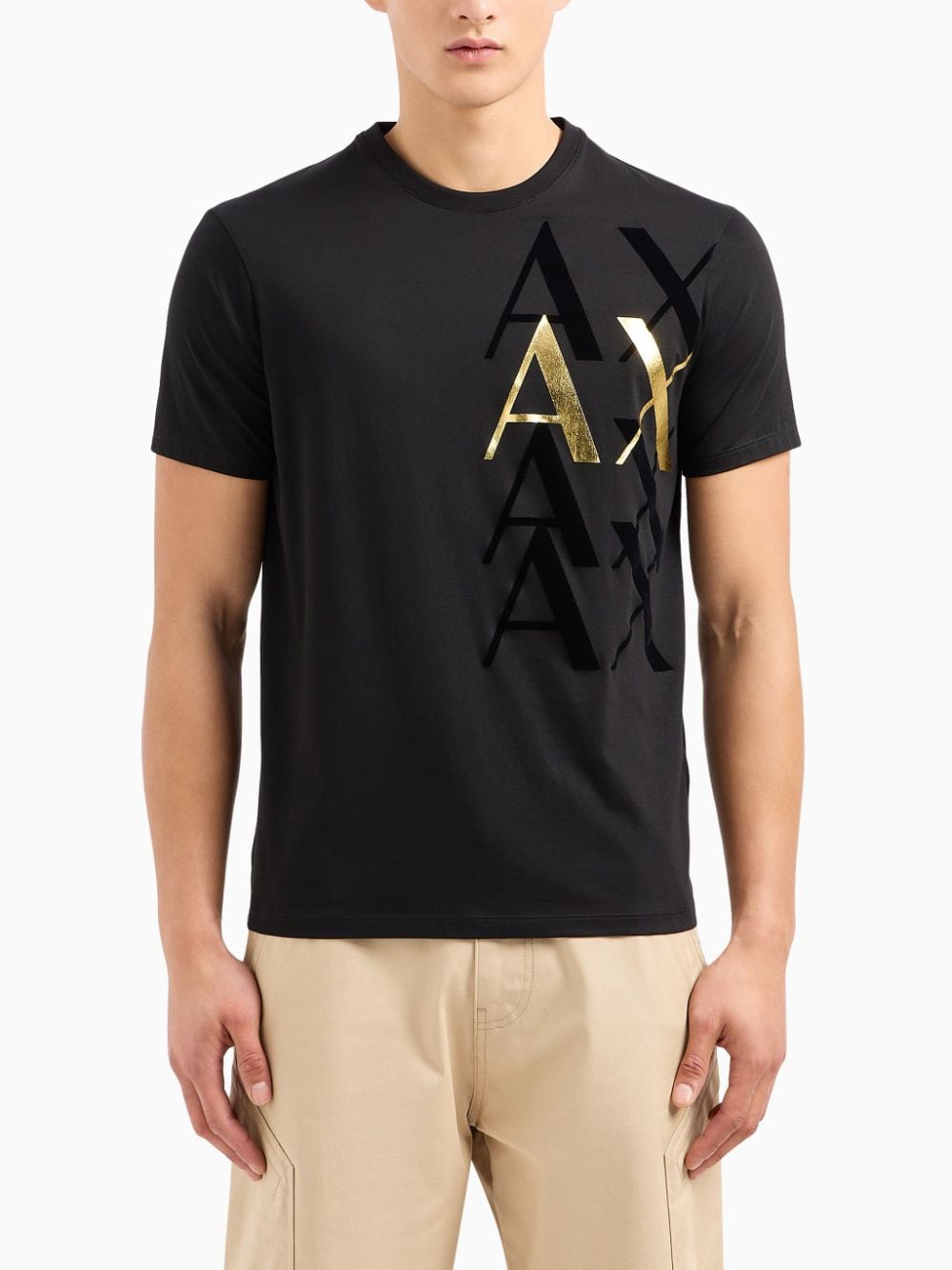 Armani Exchange T-shirt met logoprint - Zwart