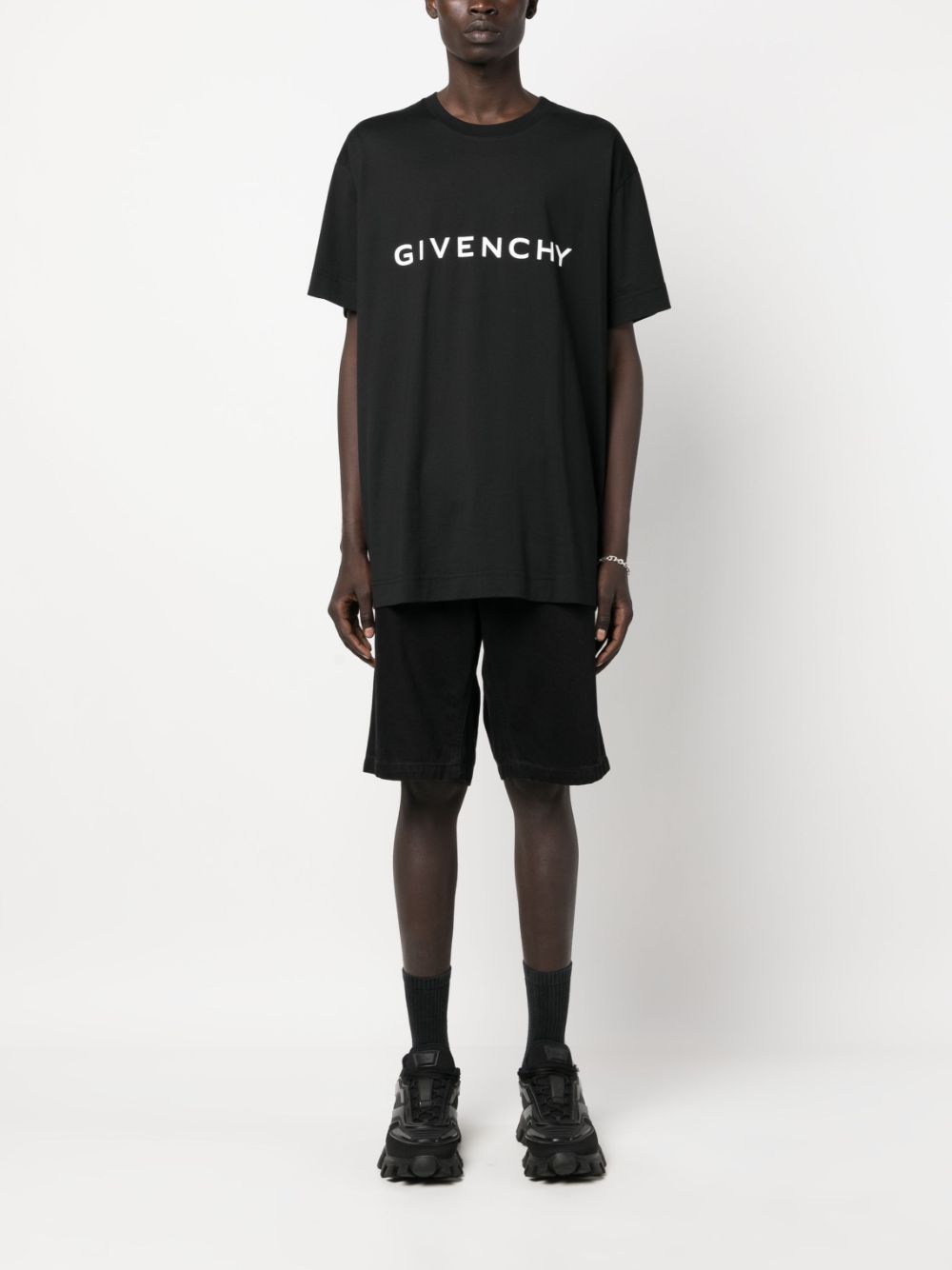 Givenchy T-shirt met hangende schouders - Zwart