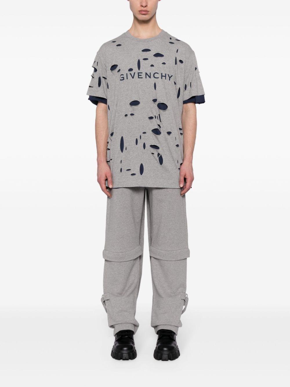 Givenchy Gerafeld gelaagd T-shirt - Grijs