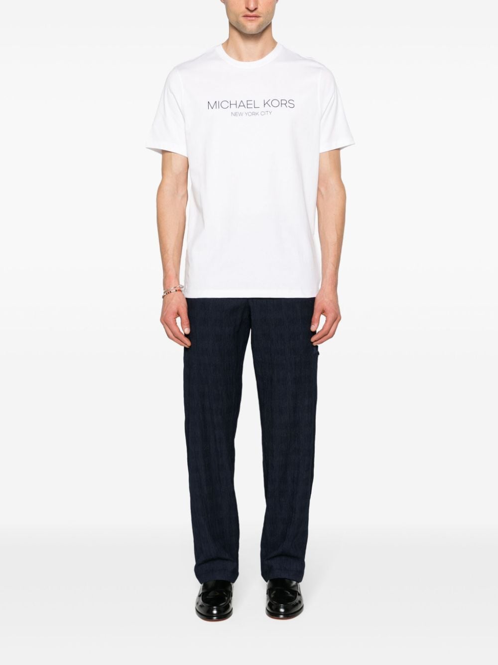 Michael Kors Katoenen T-shirt met logo-reliëf - Wit