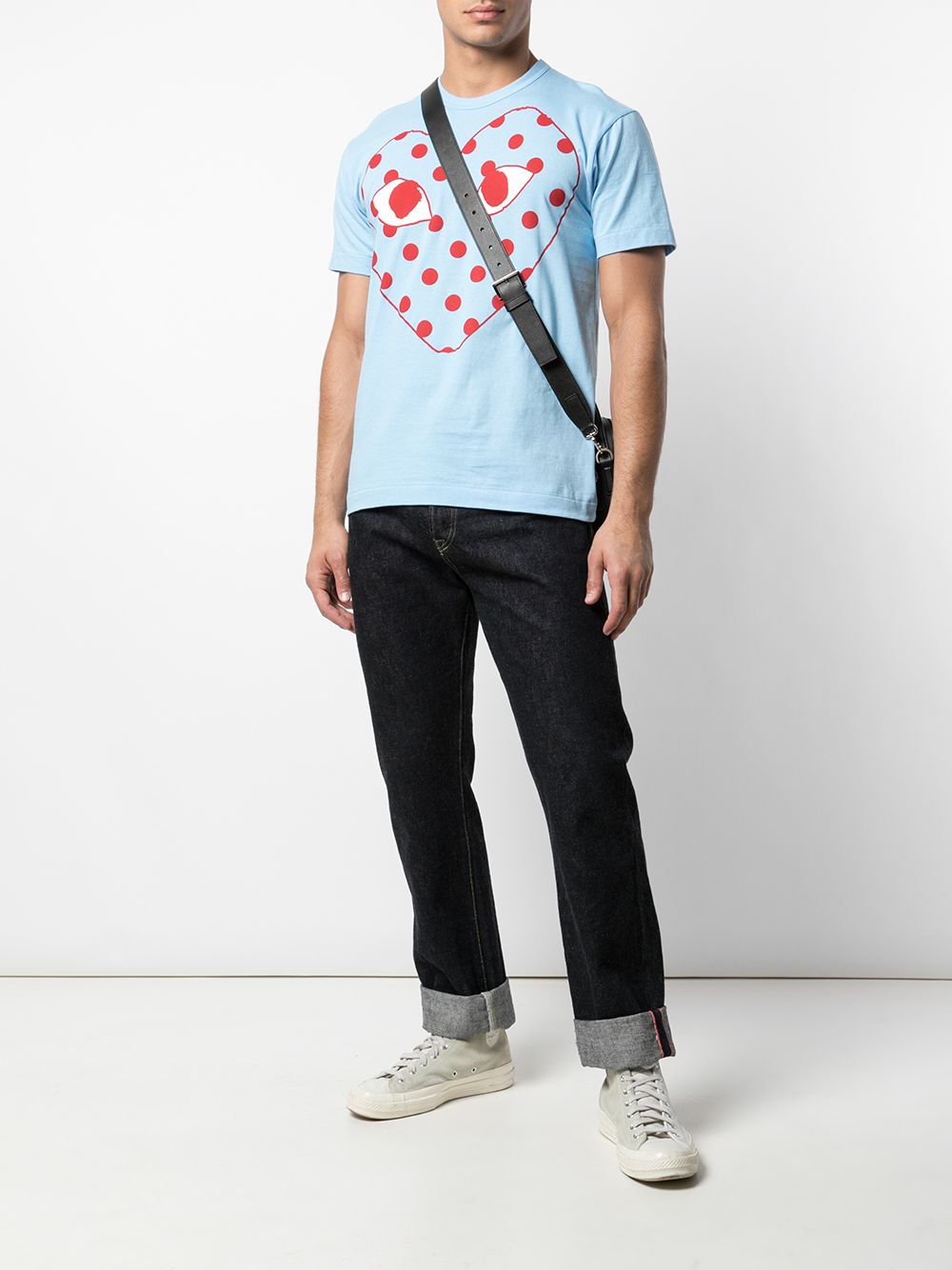Comme Des Garçons Play T-shirt met logoprint - Blauw