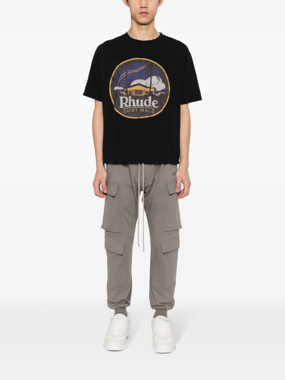 RHUDE T-shirt met logoprint - Zwart