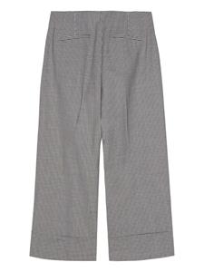 Theory check-pattern straight-leg trousers - Zwart