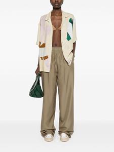 Prada enamel triangle-logo trousers - Groen