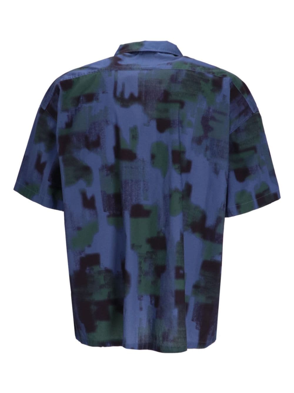 BOSS graphic-print short-sleeve shirt - Blauw