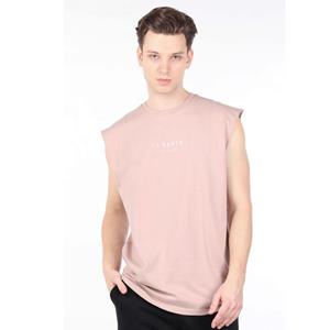 Markapia Beige mouwloos T-shirt met ronde hals voor heren