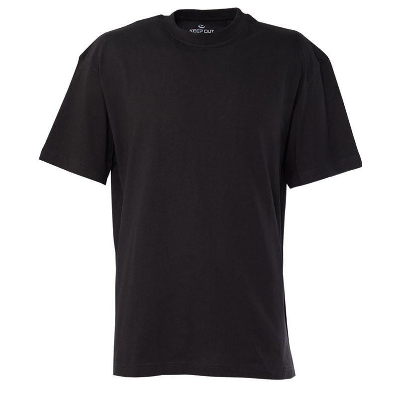 Keep Out Basic zwart T-shirt voor heren met ronde hals